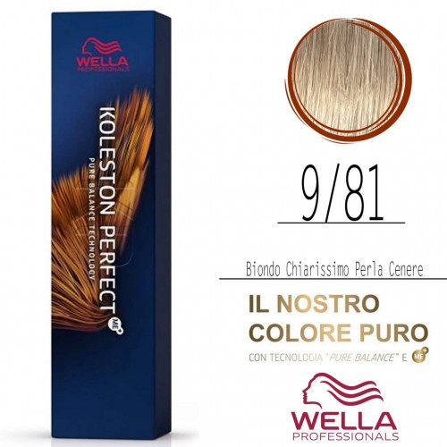 Tinta capelli Wella Koleston Perfect Me+ biondo chiarissimo perla cenere da 60 ml - 9/81
