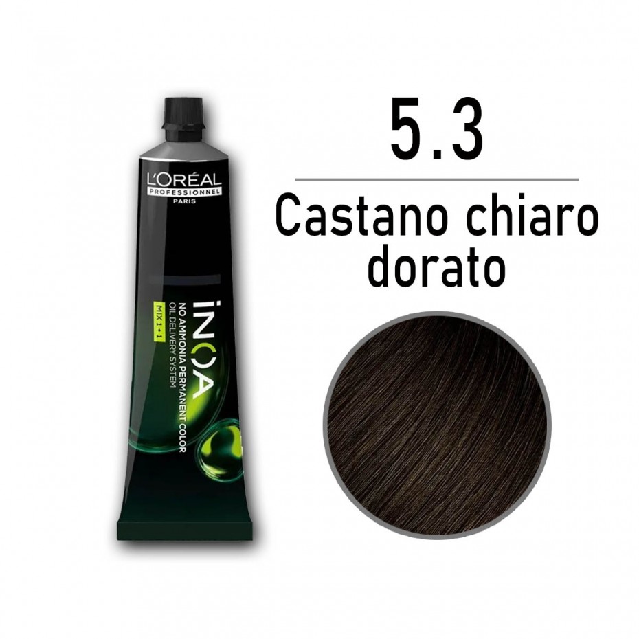 Tinta capelli L'Oreal Inoa castano chiaro dorato da 60 ml - 5.3