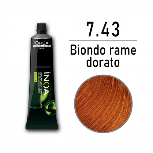 Tinta capelli L'Oreal Inoa biondo rame dorato da 60 ml - 7.43