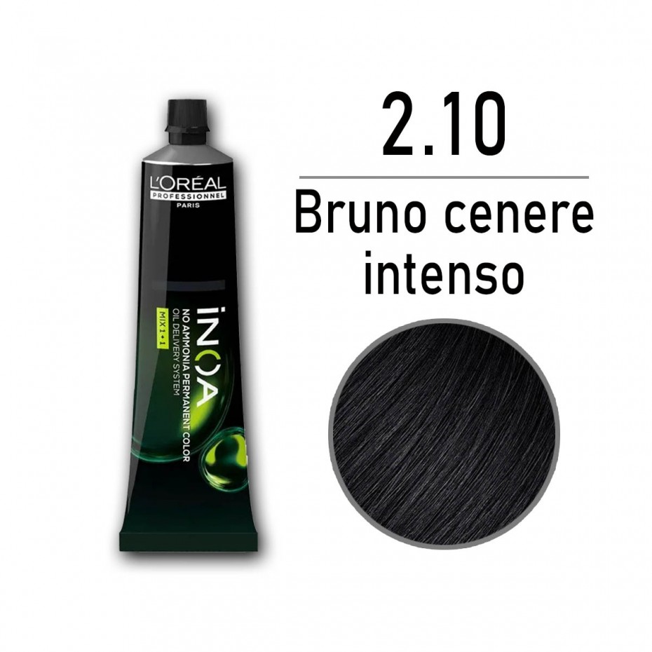 Tinta capelli L'Oreal Inoa bruno cenere intenso da 60 ml - 2.10