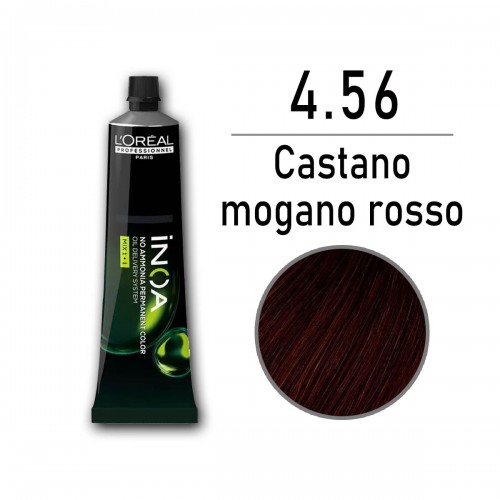 Tinta capelli L'Oreal Inoa castano mogano rosso da 60 ml - 4.56