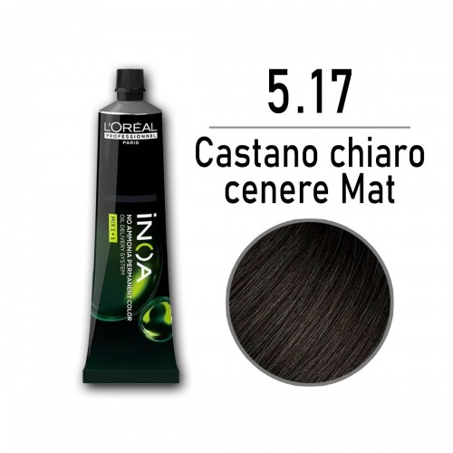 Tinta capelli L'Oreal Inoa castano chiaro cenere mat da 60 ml - 5.17