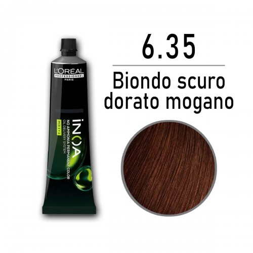 Tinta capelli L'Oreal Inoa biondo scuro dorato mogano da 60 ml - 6.35