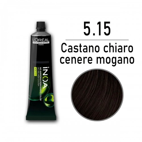 Tinta capelli L'Oreal Inoa castano chiaro cenere mogano da 60 ml - 5.15