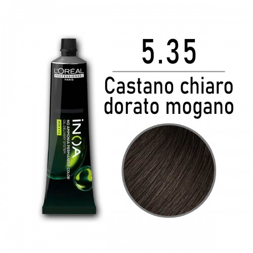Tinta capelli L'Oreal Inoa castano chiaro dorato mogano da 60 ml - 5.35