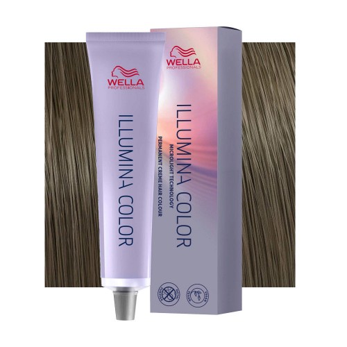 Tinta capelli Wella Illumina Color biondo medio perla cenere da 60 ml - 7/81