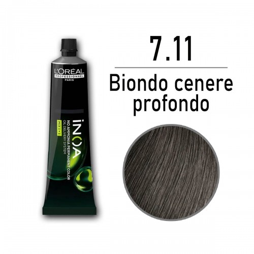 Tinta capelli L'Oreal Inoa biondo cenere profondo da 60 ml - 7.11