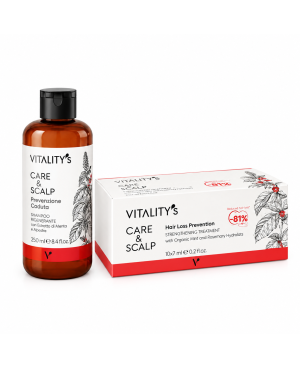 Kit Vitality's Care&Scalp rinforzante fiale 10x7ml + Shampoo da 250 ml